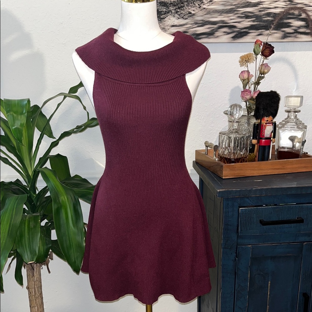 Windsor Burgundy Knit Mini Dress